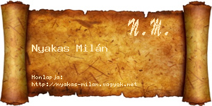 Nyakas Milán névjegykártya