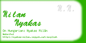 milan nyakas business card